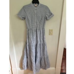 Brooks Brothers Red Fleece Dress, Size 2, Blue Striped